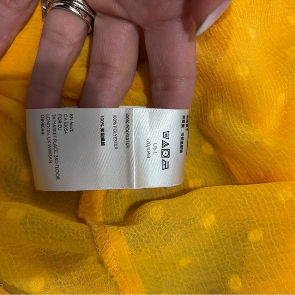 Anthropologie Haida Ruffle Peasant Top Yellow. Large - Picture 10 of 10